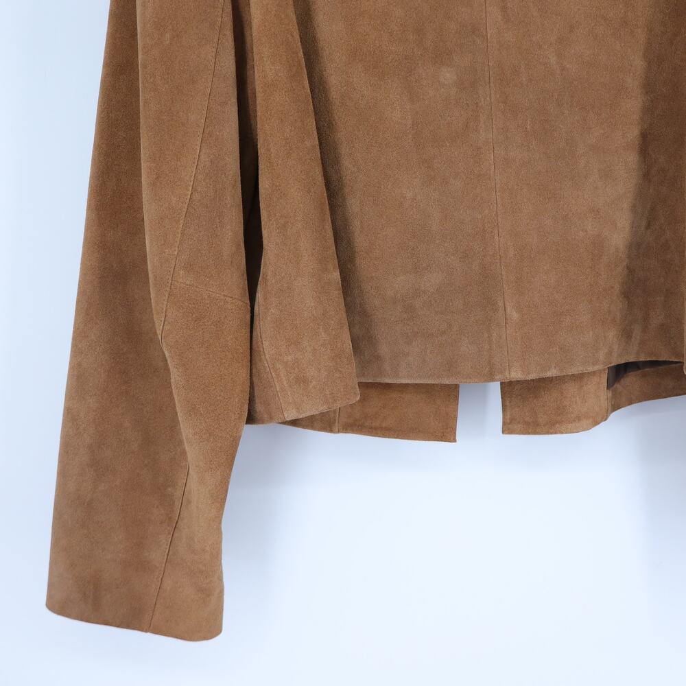 MADEWELL Crop Suede Cardigan Jacket Cognac Long Sleeve Boxy Fit Women's M - Picture 9 of 15